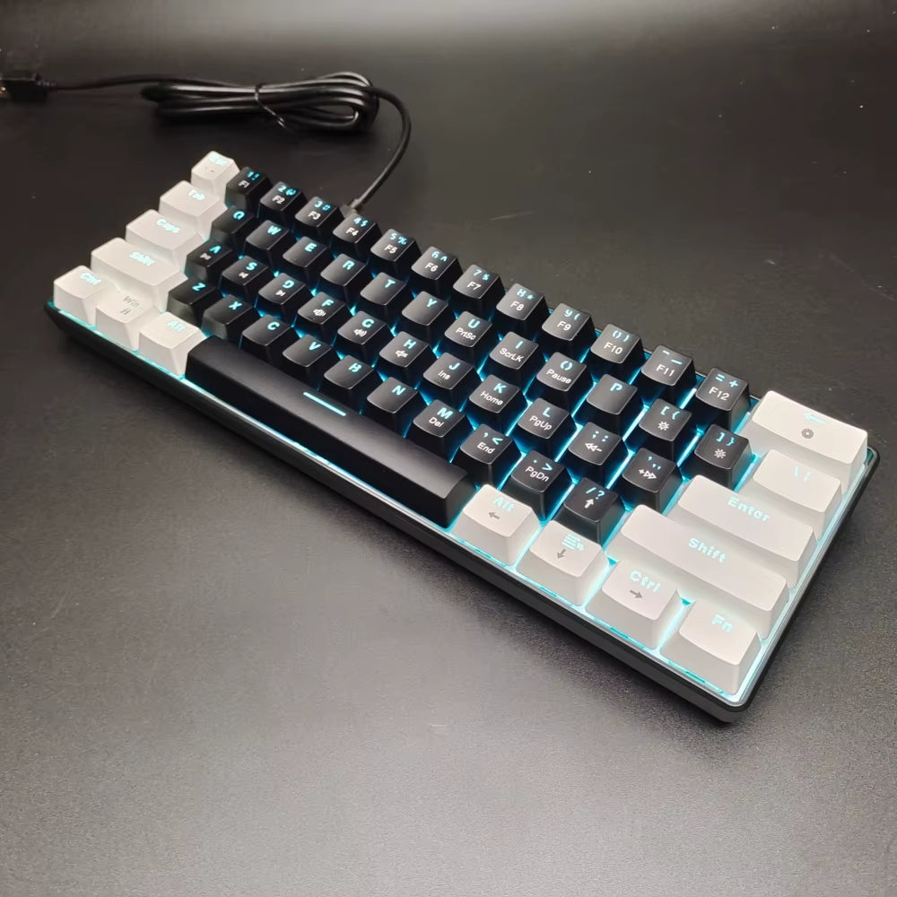 High Quality Mini 60% Gaming Keyboard RGB Backlit Compact Keyboard Ergonomic Mechanical Feel Office Mechanical Keyboard for Game