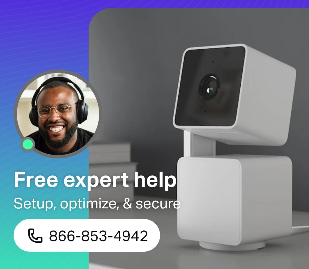 Cam Pan V3, Indoor/Outdoor Ip65-Rated 1080P Pan/Tilt/Zoom Wi-Fi Smart Home Security Camera with Color Night Vision, 2-Way Audio, Compatible with Alexa & Google Assistant, Free Expert Setup