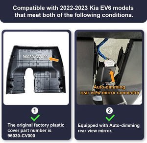 Dashcam 4K Compatible with Kia EV6 GT Gt-Line Light Wind 2022-2025, OEM Front Camera 2160P UHD Video Wifi, G-Sensor, Loop Recording, Night Vision, WDR Dash Cam, Plug Play, with 64GB Card