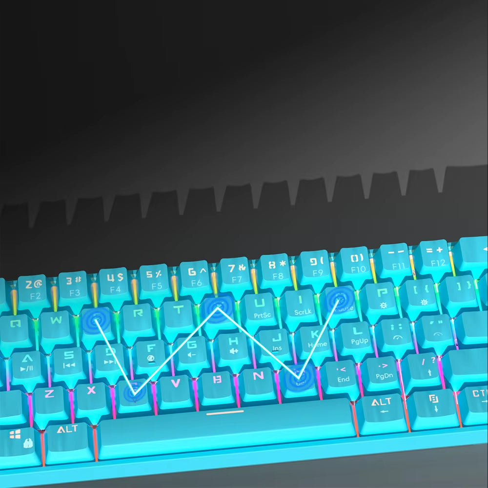 MK61 USB Gaming Esports Mechanical Keyboard Red Switch 61 Key Wired Detachable Cable RGB Backlight Hot Swap