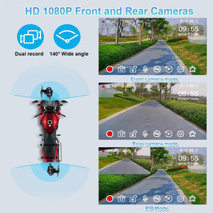 Motorcycle Carplay Screen, Wireless Carplay and Android Auto, GPS Navigation, Tire Pressure Sensors, Wifi 5 Inch Touchscreen HD 1080P Front and Rear Camera Motorcycle Dash Camera DVR (5Inch)