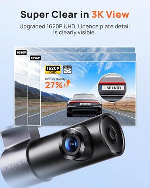 3K Wifi Dash Cam M310 3K Plus, Smart Voice Command 1620P QHD Dash Camera for Cars, WDR, Superior Night Vision, 24H Parking Monitor with APP Control, Time-Lapse Recording, Collision Detection