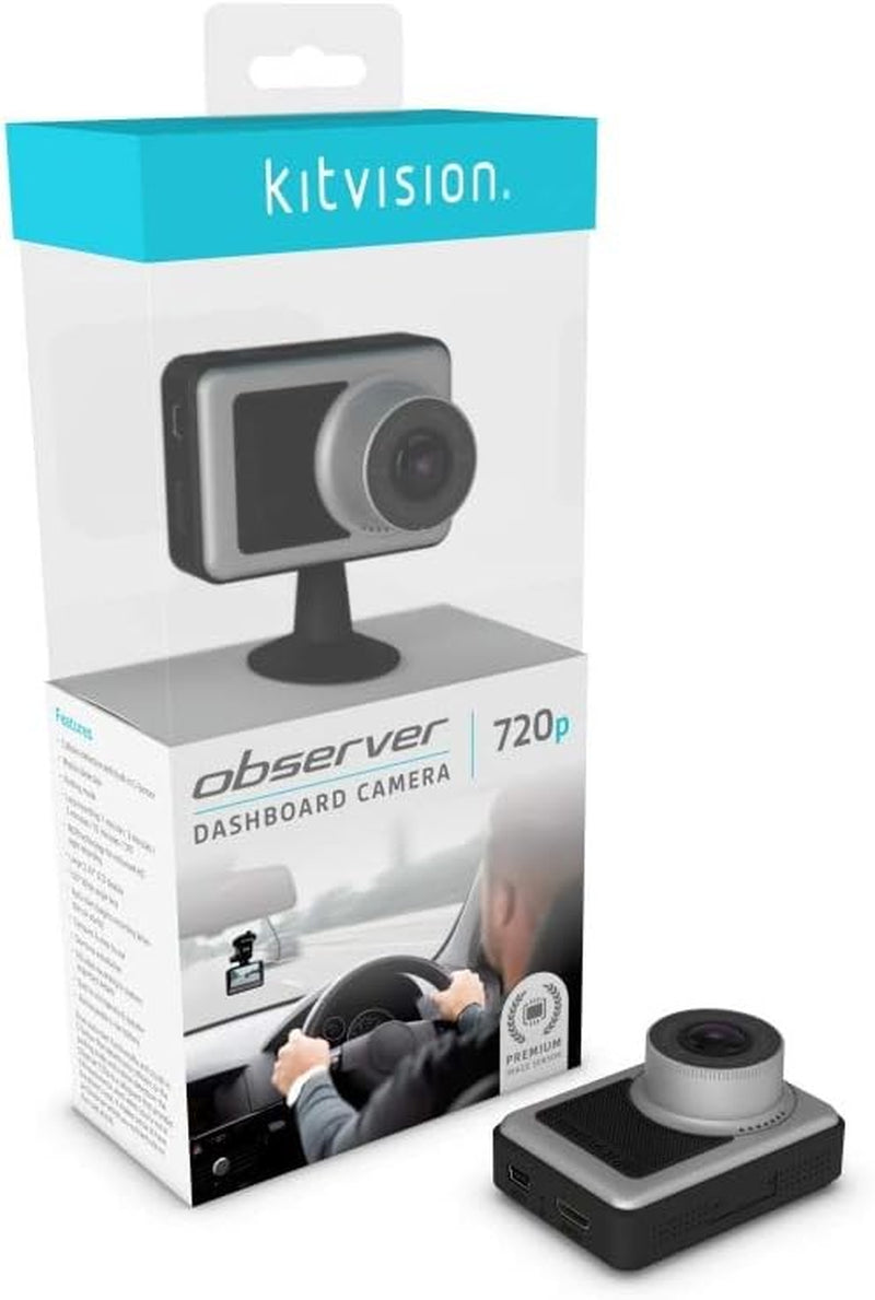 Kitvision Dash Cam 720P Observer Dashcam – HD Dashboard Car Camera/Dash Cam With