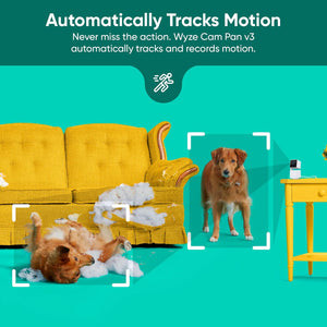 Cam Pan V3, Indoor/Outdoor Ip65-Rated 1080P Pan/Tilt/Zoom Wi-Fi Smart Home Security Camera with Color Night Vision, 2-Way Audio, Compatible with Alexa & Google Assistant, Free Expert Setup