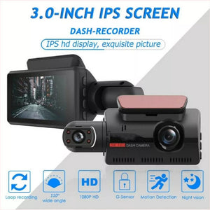 1080P Dual Lens Car Dash Cam Recorder G Sensor DVR Front and Rear Camera Video