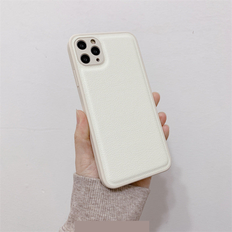 Simple Leather Texture All Inclusive Solid Color Phone Case