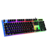 Wired Keyboard Mouse Set RGB Keyboard Mouse Combo Floating Keycap Strong Wear-Resistant 104 Key Standard Keyboard for Laptop